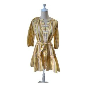 LEMLEM Bahiri Boho Dress in Yellow Stripes